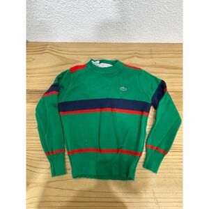 Vintage kids 6 Lacoste green Acrylic sweater made in Hong Kong